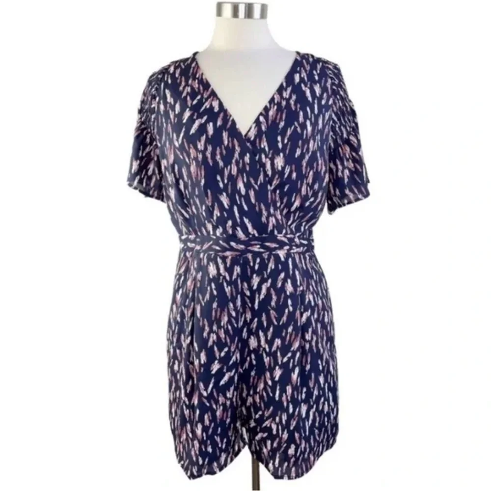 NWT Collective Concepts Navy Printed Romper Size XL - Picture 6 of 12